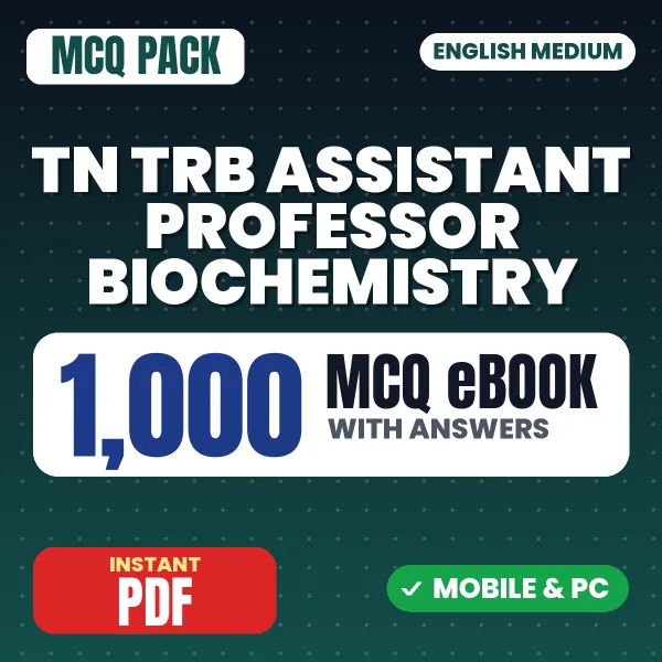 TN TRB Assistant Professor Biochemistry Exam – 1000 MCQ eBook with Answers | English Medium PDF Download