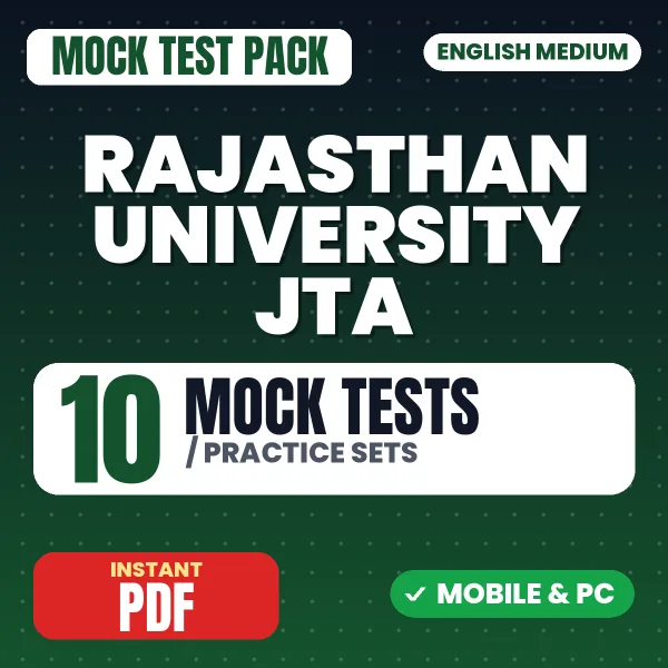 Rajasthan University Junior Technical Assistant Exam Paper II – 10 Mock Tests / Practice Sets | English Medium PDF Download