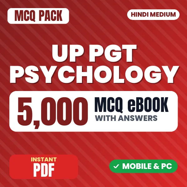 UP PGT Psychology Exam – 5000 MCQ eBook with Answers | Hindi Medium PDF Download
