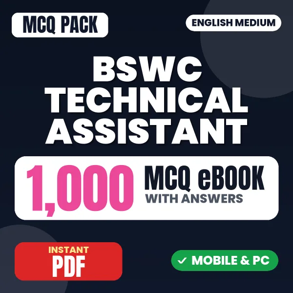 BSWC Technical Assistant, Assistant Accountant TIER-1 Exam – 1000 MCQ eBook with Answers | English Medium PDF Download