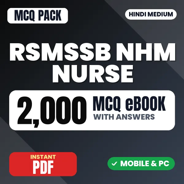 RSMSSB NHM Nurse Exam – 2000 MCQ eBook with Answers | Hindi Medium PDF Download