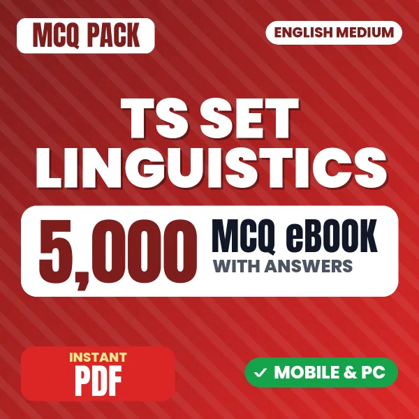 TS SET (Linguistics) Exam – 5000 MCQ eBook with Answers | English Medium PDF Download