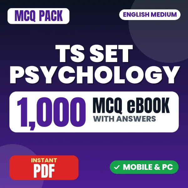TS SET Psychology Exam – 1000 MCQ eBook with Answers | English Medium PDF Download