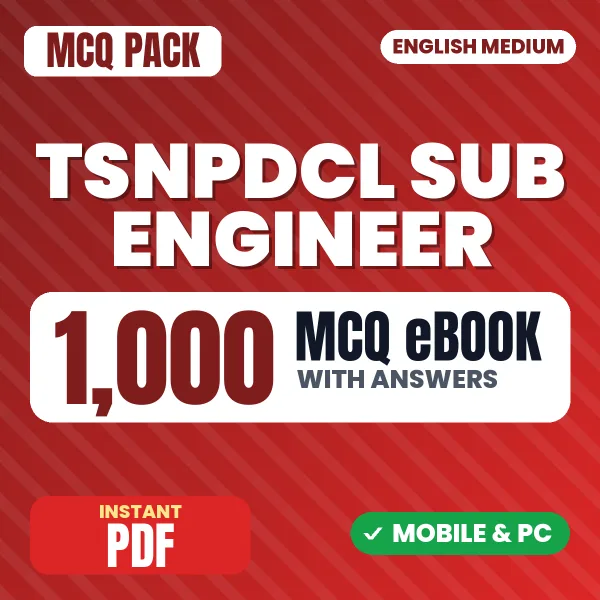 TSNPDCL Sub Engineer Exam (Civil) – 1000 MCQ eBook with Answers | English Medium PDF Download