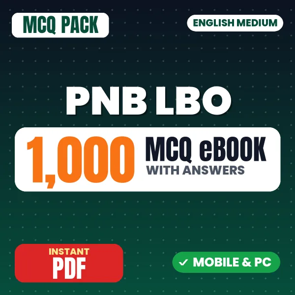 PNB Local Bank Officer Exam – 1000 MCQ eBook with Answers | English Medium PDF Download