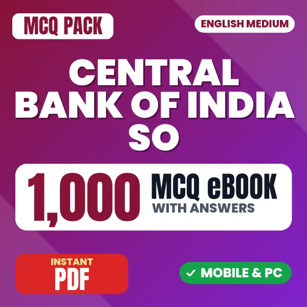 Central Bank of India SO Marketing Officer Exam – 1000 MCQ eBook with Answers | English Medium PDF Download