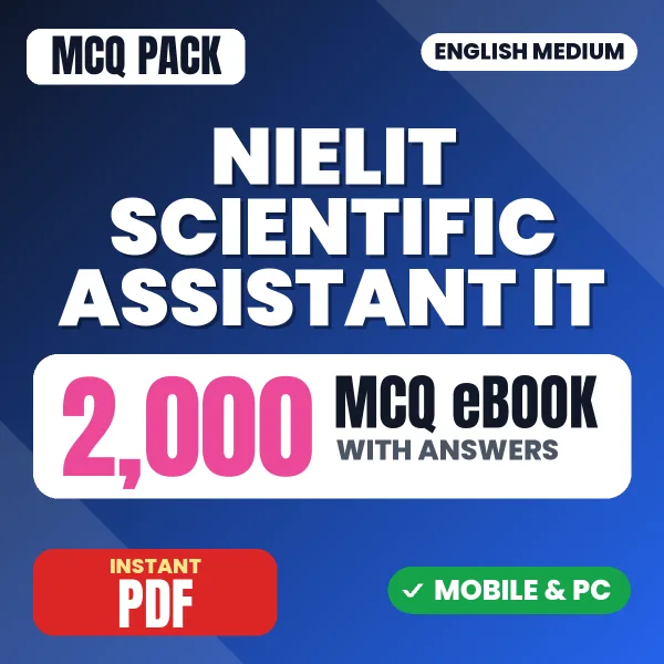NIELIT Scientific Assistant (IT) Exam – 2000 MCQ eBook with Answers | English Medium PDF Download