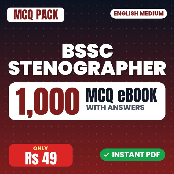 BSSC Stenographer Exam – 1000 MCQ eBook with Answers | English Medium PDF Download