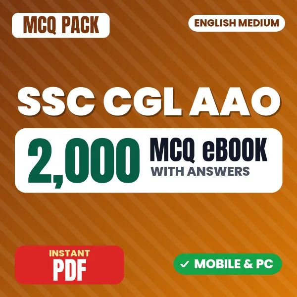 SSC CGL AAO TIER I Exam – 2000 MCQ eBook with Answers | English Medium PDF Download