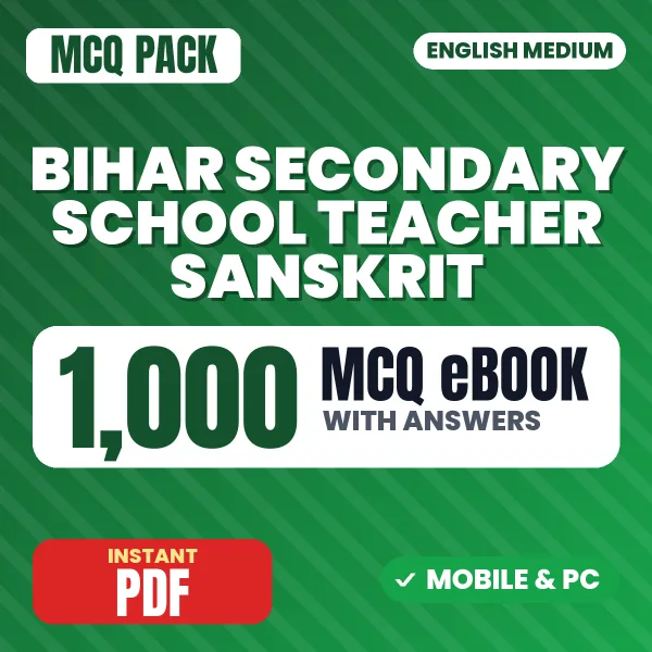 Bihar Secondary School Teacher Sanskrit Exam – 1000 MCQ eBook with Answers | English Medium PDF Download