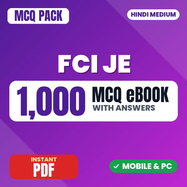 FCI JE (Civil) Exam Phase 2 Paper 2 – 1000 MCQ eBook with Answers | Hindi Medium PDF Download