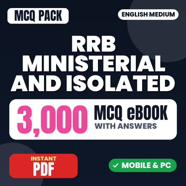 RRB Ministerial and Isolated (Chief Law Assistant) Exam – 3000 MCQ eBook with Answers | English Medium PDF Download