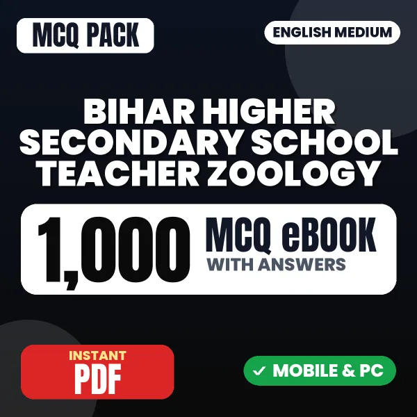 Bihar Higher Secondary School Teacher Zoology Exam Paper II – 1000 MCQ eBook with Answers | English Medium PDF Download