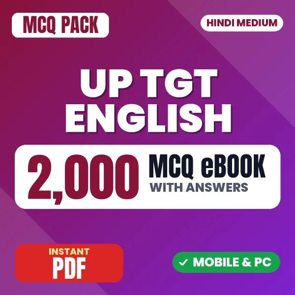 UP TGT English Exam – 2000 MCQ eBook with Answers | Hindi Medium PDF Download