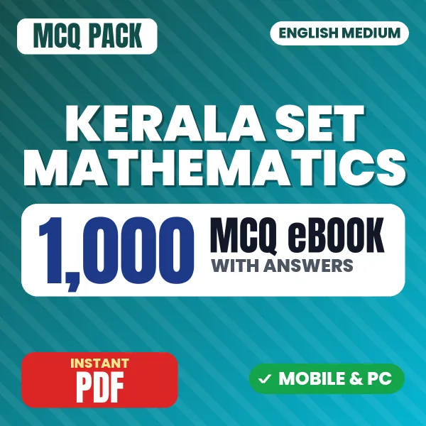 Kerala SET Mathematics Exam – 1000 MCQ eBook with Answers | English Medium PDF Download
