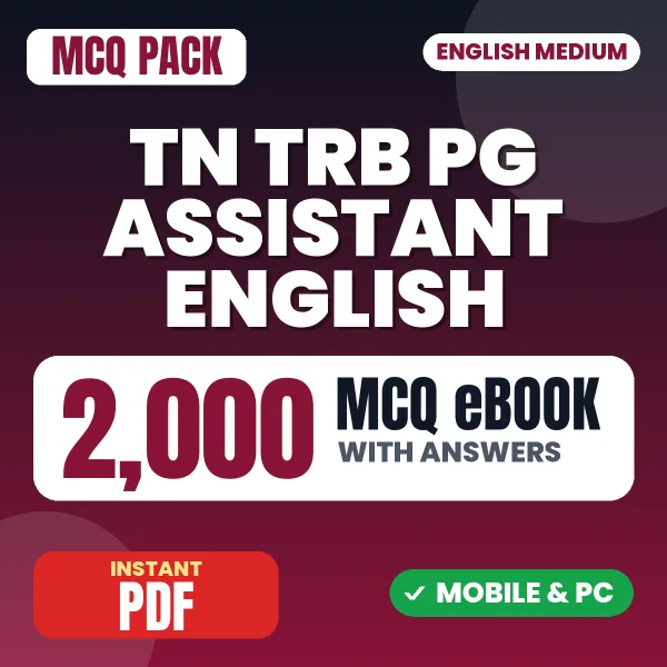 TRB TN PG Assistant (English) Exam – 2000 MCQ eBook with Answers | English Medium PDF Download