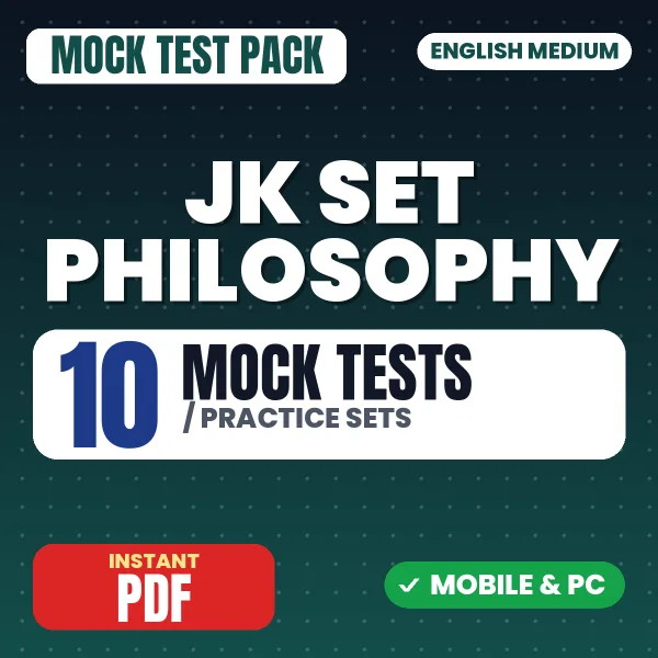 JK SET Philosophy Exam Paper 2 – 10 Mock Tests / Practice Sets | English Medium PDF Download