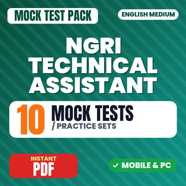 NGRI Technical Assistant Paper-II Exam – 10 Mock Tests / Practice Sets | English Medium PDF Download