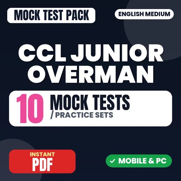 CCL Junior Overman Exam – 10 Mock Tests / Practice Sets | English Medium PDF Download
