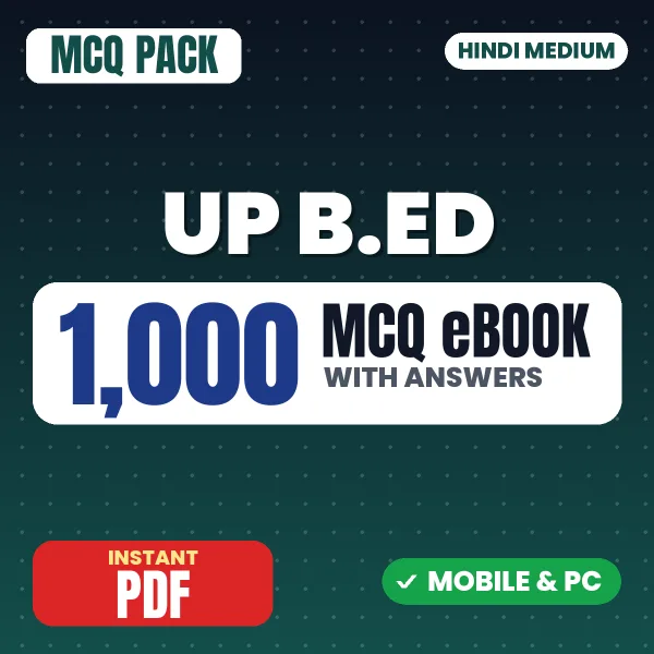 UP B.ED Exam Paper – 1000 MCQ eBook with Answers | Hindi Medium PDF Download