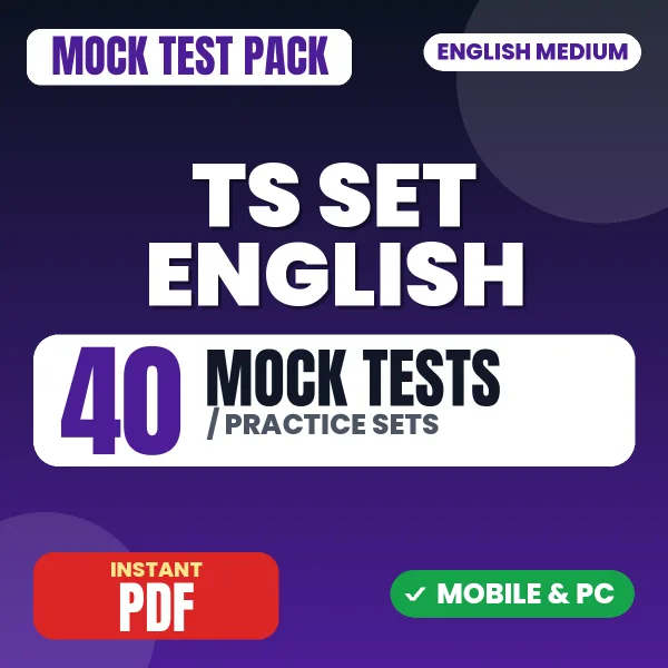 TS SET (English) Exam – 40 Mock Tests / Practice Sets | English Medium PDF Download