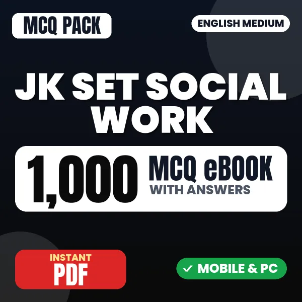 JK SET Social Work Exam – 1000 MCQ eBook with Answers | English Medium PDF Download