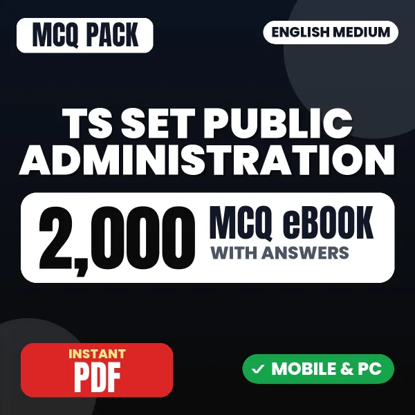 TS SET Public Administration Exam – 2000 MCQ eBook with Answers | English Medium PDF Download
