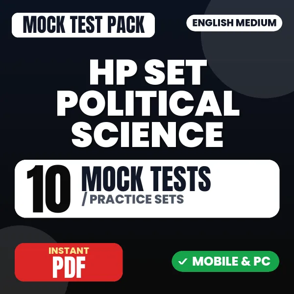 HP SET Political Science Exam Paper 2 – 10 Mock Tests / Practice Sets | English Medium PDF Download