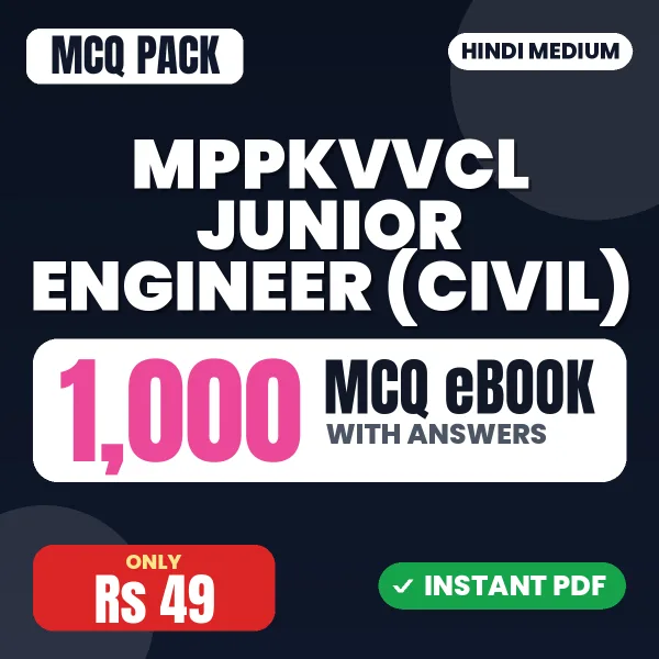 MPPKVVCL Junior Engineer (Civil) Exam – 1000 MCQ eBook with Answers | Hindi Medium PDF Download