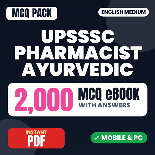 UPSSSC Pharmacist Ayurvedic Exam – 2000 MCQ eBook with Answers | English Medium PDF Download