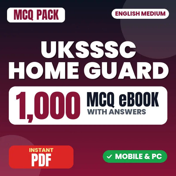 UKSSSC Home Guard Exam – 1000 MCQ eBook with Answers | English Medium PDF Download