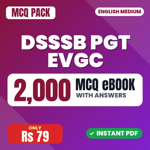 DSSSB PGT EVGC Exam – 2000 MCQ eBook with Answers | English Medium PDF Download