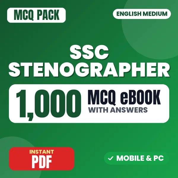 SSC Stenographer Exam – 1000 MCQ eBook with Answers | English Medium PDF Download