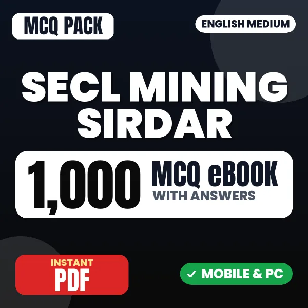 SECL Mining Sirdar Exam – 1000 MCQ eBook with Answers | English Medium PDF Download