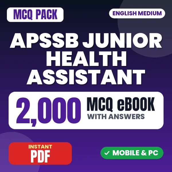 APSSB Junior Health Assistant Exam – 2000 MCQ eBook with Answers | English Medium PDF Download