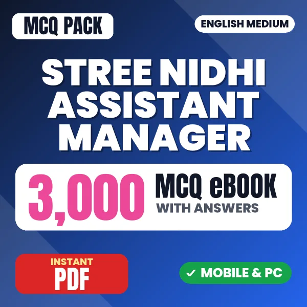Stree Nidhi Assistant Manager Exam – 3000 MCQ eBook with Answers | English Medium PDF Download