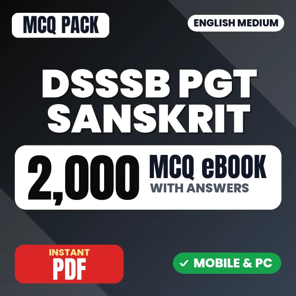 DSSSB PGT Sanskrit Exam – 2000 MCQ eBook with Answers | English Medium PDF Download