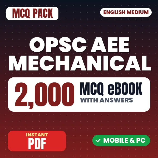 OPSC AEE Mechanical Mains Exam Paper I – 2000 MCQ eBook with Answers | English Medium PDF Download