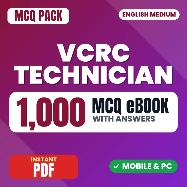 VCRC Technician Exam – 1000 MCQ eBook with Answers | English Medium PDF Download