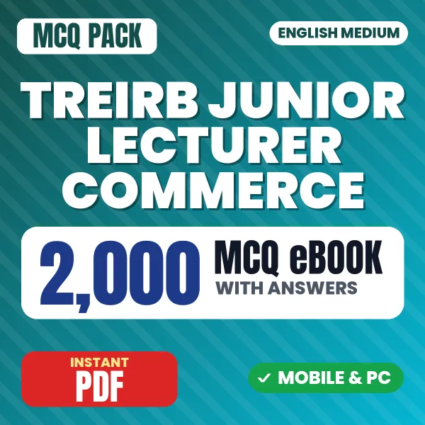 TREIRB Junior Lecturer Commerce (Paper-III) Exam – 2000 MCQ eBook with Answers | English Medium PDF Download