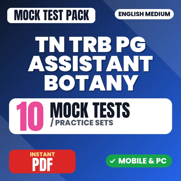 TN TRB PG Assistant (Botany) Exam – 10 Mock Tests / Practice Sets | English Medium PDF Download