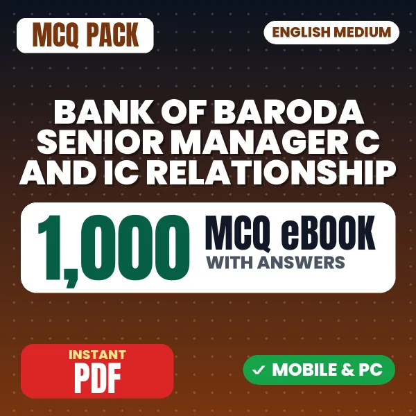 Bank of Baroda Senior Manager C & IC Relationship Exam – 1000 MCQ eBook with Answers | English Medium PDF Download