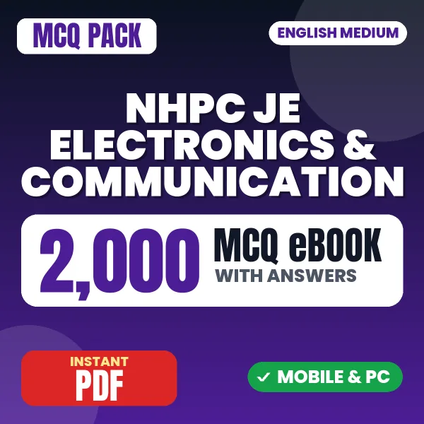 NHPC JE Electronics & Communication Exam – 2000 MCQ eBook with Answers | English Medium PDF Download