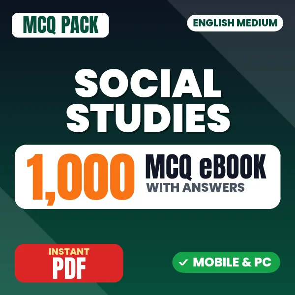 Social Studies – 1000 MCQ eBook with Answers | English Medium PDF Download