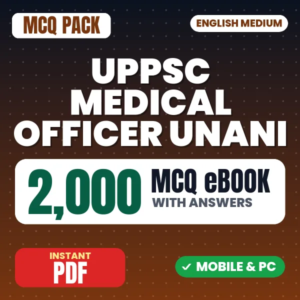 UPPSC Medical Officer (Unani) Exam – 2000 MCQ eBook with Answers | English Medium PDF Download