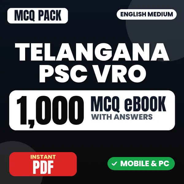 Telangana PSC VRO Exam – 1000 MCQ eBook with Answers | English Medium PDF Download