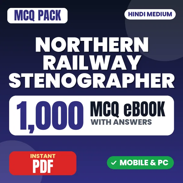 Northern Railway Stenographer Exam – 1000 MCQ eBook with Answers | Hindi Medium PDF Download