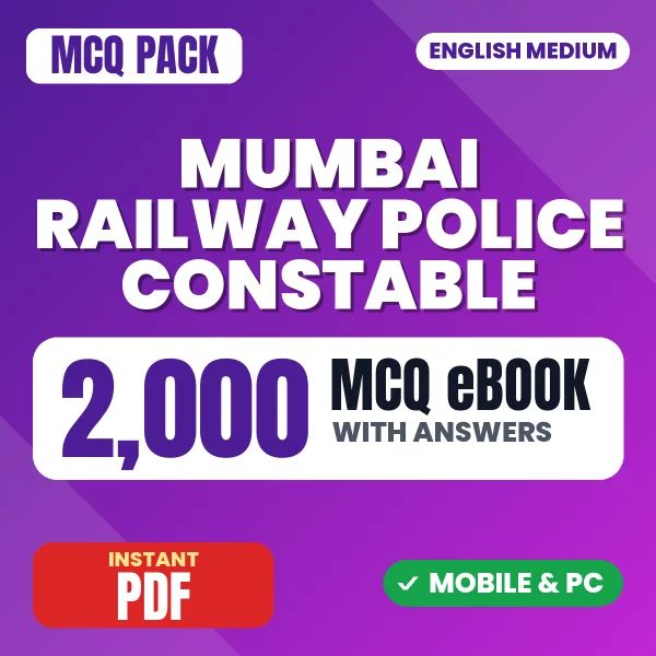 Mumbai Railway Police Constable Exam – 2000 MCQ eBook with Answers | English Medium PDF Download