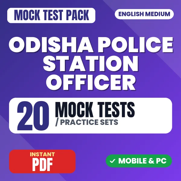 Odisha Police Station Officer (Fire Service) Paper 2 Exam – 20 Mock Tests / Practice Sets | English Medium PDF Download