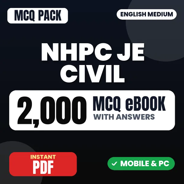 NHPC JE Civil Exam – 2000 MCQ eBook with Answers | English Medium PDF Download